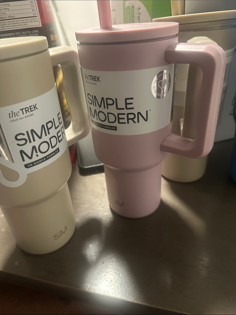 Simple Modern The TREK Pink Insulated Travel Tumbler with Handle